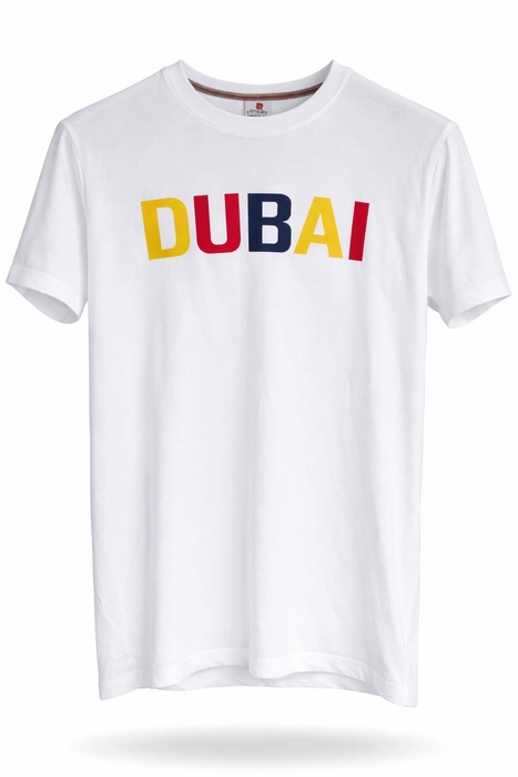 Dubai Name Printed T-shirt White And Black colour Batomart