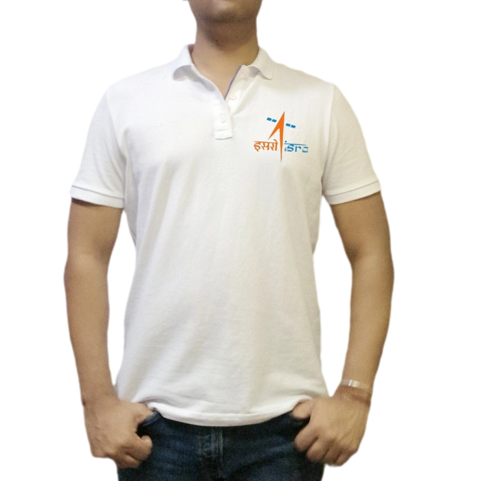 ISRO Polo T-shirt white Colore Indian space research organization